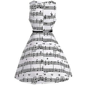 Dresses - Fit & Flare Sheet Music Swing Dress Dresses - Fit & Flare Sheet Music Swing Dress